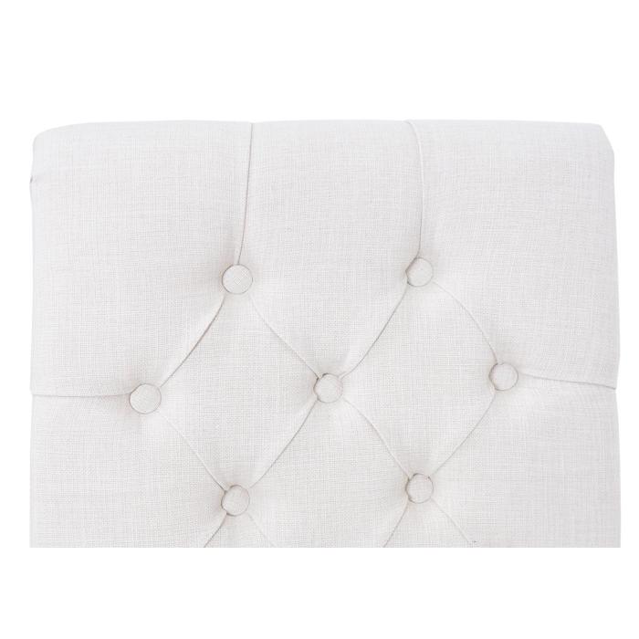 6er-Set Esszimmerstuhl HWC-O65, Kchenstuhl Polsterstuhl, Chesterfield Stoff/Textil (280g/m), wei
