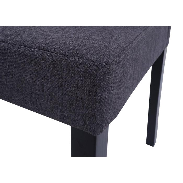 6er-Set Esszimmerstuhl HWC-O65b, Kchenstuhl Polsterstuhl Lehnstuhl, Stoff/Textil (280g/m), dunkelgrau