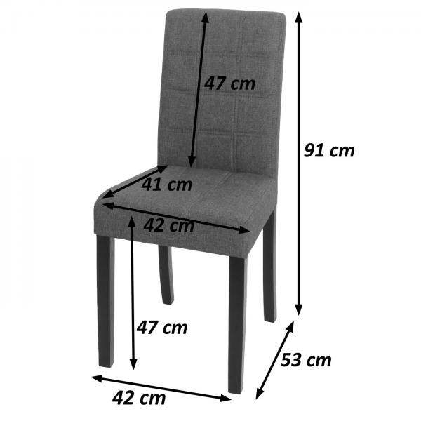 Bemaungsbild fr Produkt 6er-Set Esszimmerstuhl HWC-O65b, Kchenstuhl Polsterstuhl Lehnstuhl, Stoff/Textil (280g/m), dunkelgrau