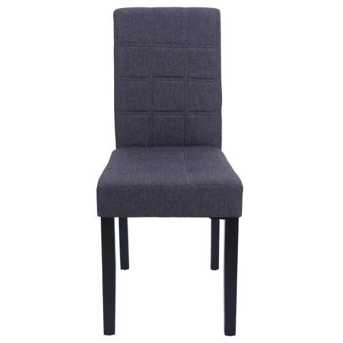 6er-Set Esszimmerstuhl HWC-O65b, Kchenstuhl Polsterstuhl Lehnstuhl, Stoff/Textil (280g/m), dunkelgrau