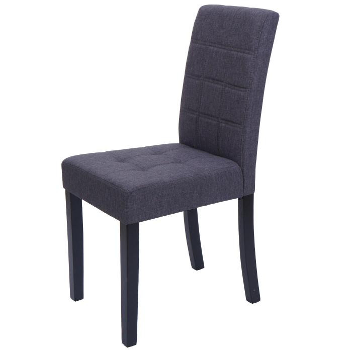 6er-Set Esszimmerstuhl HWC-O65b, Kchenstuhl Polsterstuhl Lehnstuhl, Stoff/Textil (280g/m), dunkelgrau