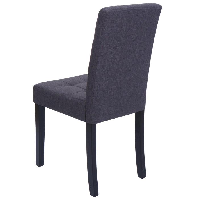 6er-Set Esszimmerstuhl HWC-O65b, Kchenstuhl Polsterstuhl Lehnstuhl, Stoff/Textil (280g/m), dunkelgrau