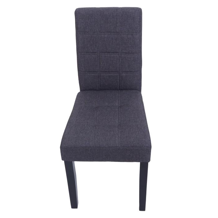 2er-Set Esszimmerstuhl HWC-O65b, Kchenstuhl Polsterstuhl Lehnstuhl, Stoff/Textil (280g/m), dunkelgrau