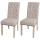 2er-Set Esszimmerstuhl HWC-O66, Kchenstuhl Polsterstuhl, Chesterfield Nieten Stoff/Textil ~ beige