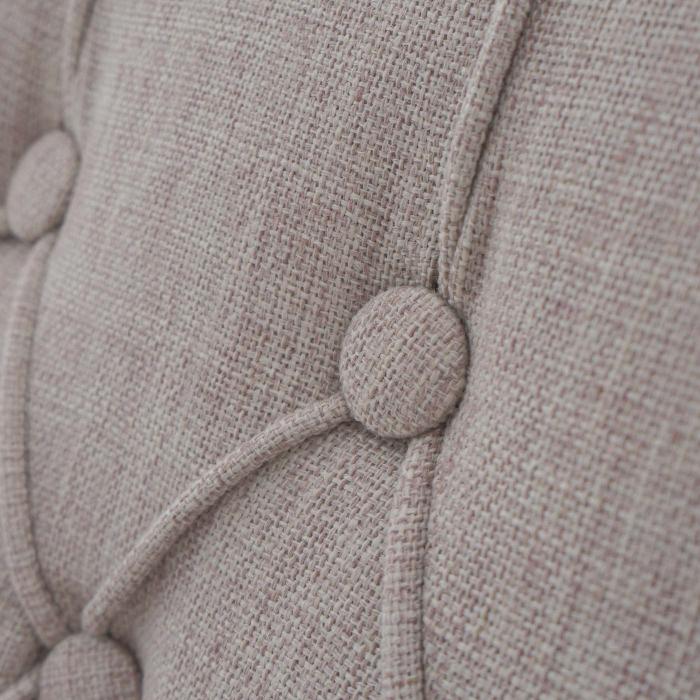 2er-Set Esszimmerstuhl HWC-O66, Kchenstuhl Polsterstuhl, Chesterfield Nieten Stoff/Textil ~ beige