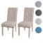 2er-Set Esszimmerstuhl HWC-O66, Kchenstuhl Polsterstuhl, Chesterfield Nieten Stoff/Textil ~ beige