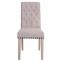 2er-Set Esszimmerstuhl HWC-O66, Kchenstuhl Polsterstuhl, Chesterfield Nieten Stoff/Textil ~ beige