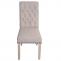 2er-Set Esszimmerstuhl HWC-O66, Kchenstuhl Polsterstuhl, Chesterfield Nieten Stoff/Textil ~ beige