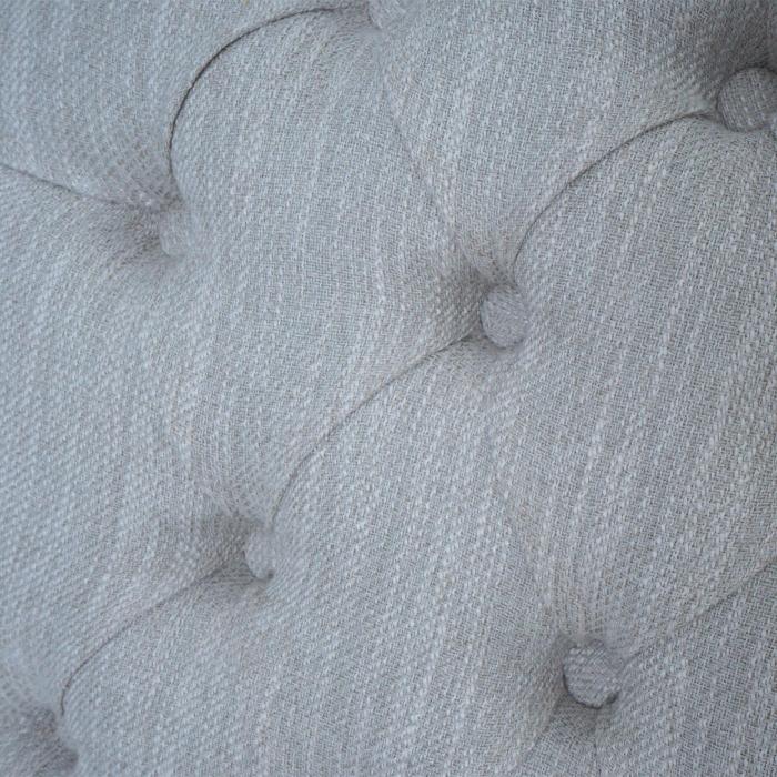 6er-Set Esszimmerstuhl HWC-O66b, Kchenstuhl Polsterstuhl, Chesterfield Nieten Stoff/Textil, hellgrau