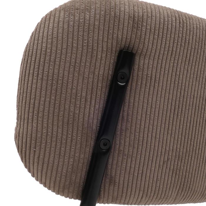 2er-Set Esszimmerstuhl HWC-O26, Kchenstuhl Polsterstuhl Stuhl, Cord (330g/m) Stoff/Textil Metall ~ taupe