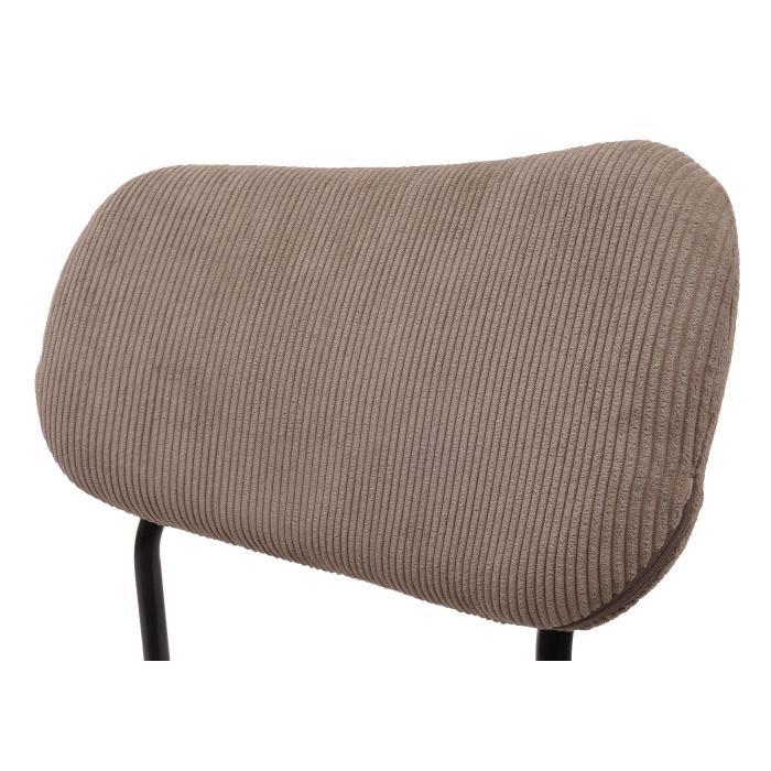 2er-Set Esszimmerstuhl HWC-O26, Kchenstuhl Polsterstuhl Stuhl, Cord (330g/m) Stoff/Textil Metall ~ taupe
