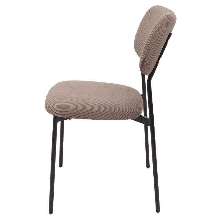 2er-Set Esszimmerstuhl HWC-O26, Kchenstuhl Polsterstuhl Stuhl, Cord (330g/m) Stoff/Textil Metall ~ taupe