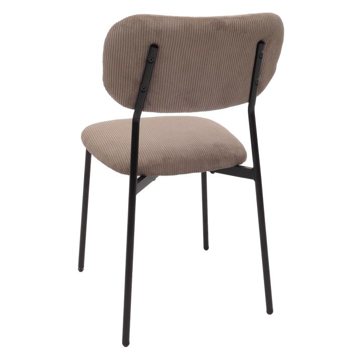 2er-Set Esszimmerstuhl HWC-O26, Kchenstuhl Polsterstuhl Stuhl, Cord (330g/m) Stoff/Textil Metall ~ taupe