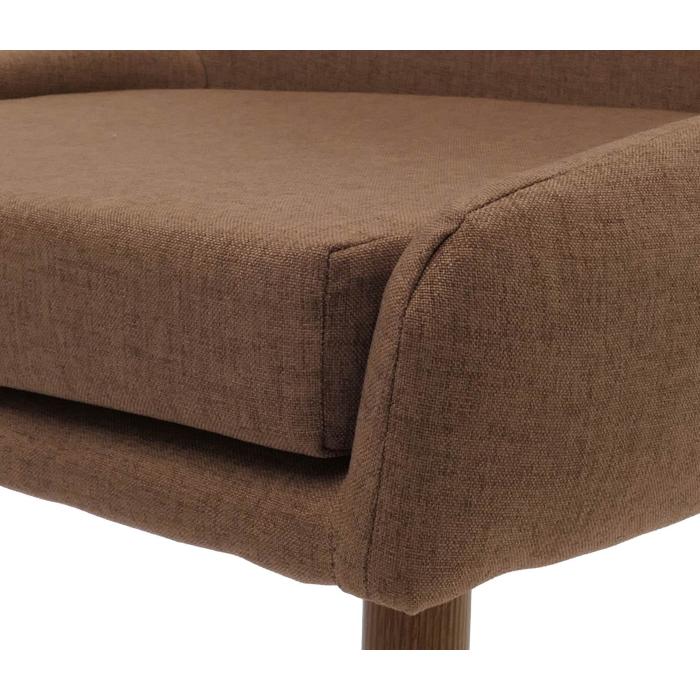 6er-Set Esszimmerstuhl HWC-O27, Kchenstuhl Polsterstuhl Stuhl, Stoff/Textil (280g/m) Metall ~ braun