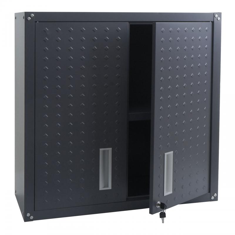 Hngeschrank HWC-O52, Wandschrank Lagerschrank Bcherschrank, abschliebar Stahl 77x77x31cm ~ dunkelgrau