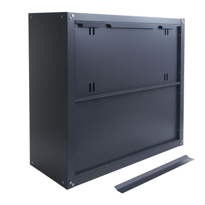 Hngeschrank HWC-O52, Wandschrank Lagerschrank Bcherschrank, abschliebar Stahl 77x77x31cm ~ dunkelgrau