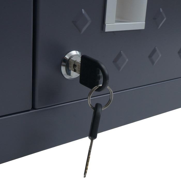 Hngeschrank HWC-O52, Wandschrank Lagerschrank Bcherschrank, abschliebar Stahl 77x77x31cm ~ dunkelgrau