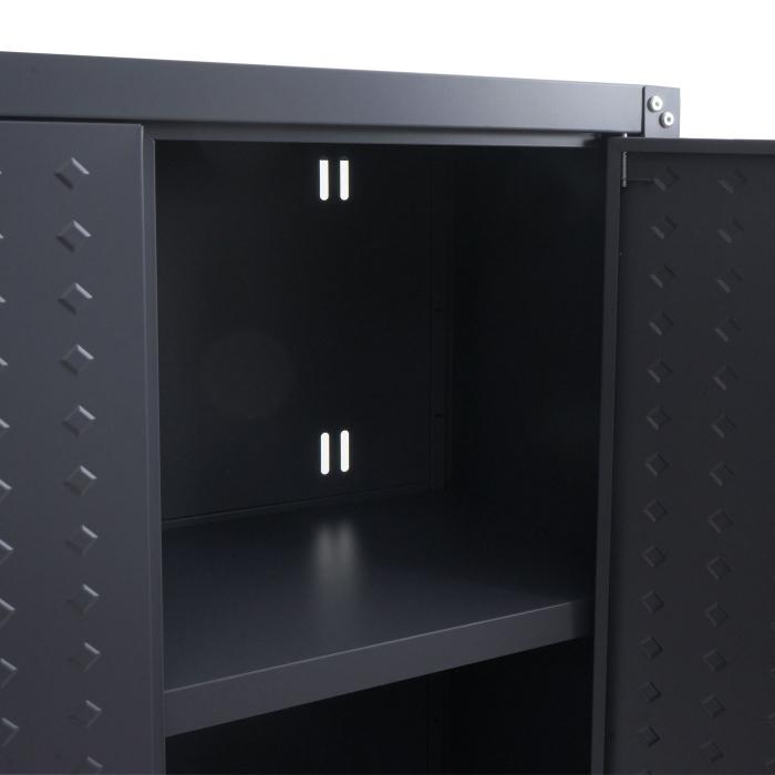 Hngeschrank HWC-O52, Wandschrank Lagerschrank Bcherschrank, abschliebar Stahl 77x77x31cm ~ dunkelgrau