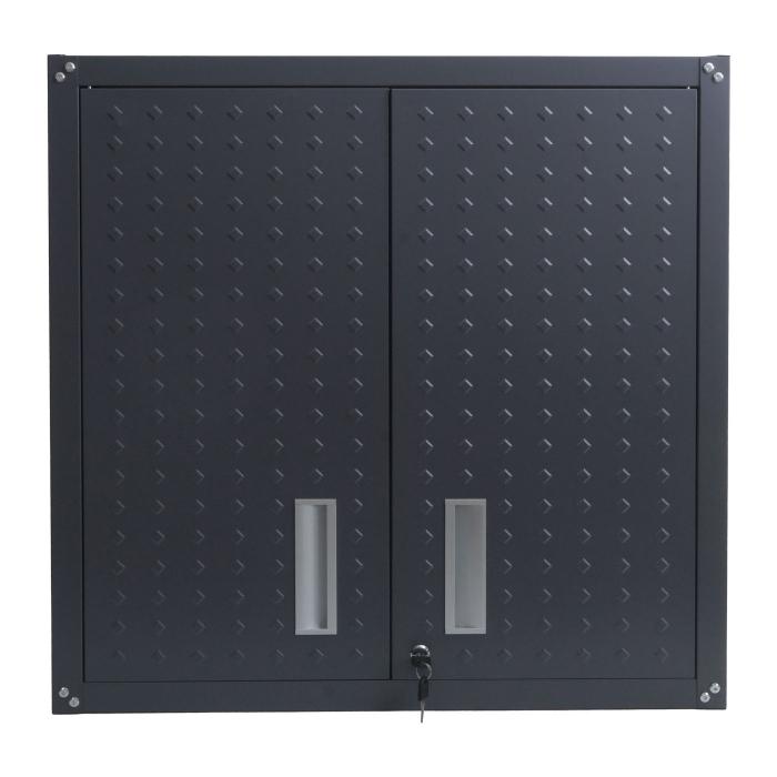 Hngeschrank HWC-O52, Wandschrank Lagerschrank Bcherschrank, abschliebar Stahl 77x77x31cm ~ dunkelgrau