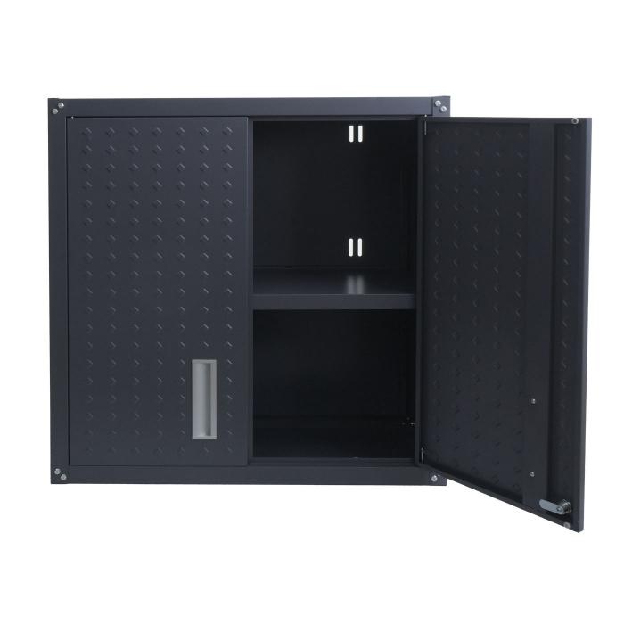 Hngeschrank HWC-O52, Wandschrank Lagerschrank Bcherschrank, abschliebar Stahl 77x77x31cm ~ dunkelgrau