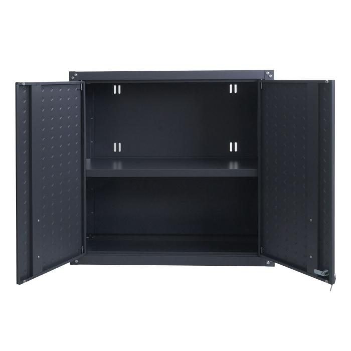 Hngeschrank HWC-O52, Wandschrank Lagerschrank Bcherschrank, abschliebar Stahl 77x77x31cm ~ dunkelgrau