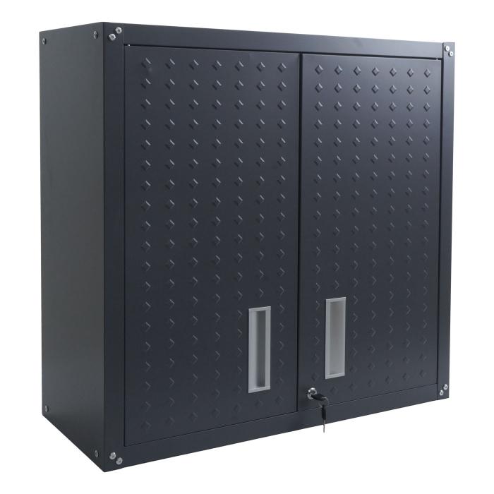 Hngeschrank HWC-O52, Wandschrank Lagerschrank Bcherschrank, abschliebar Stahl 77x77x31cm ~ dunkelgrau
