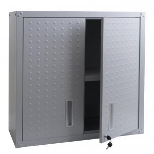 Hngeschrank HWC-O52, Wandschrank Lagerschrank Bcherschrank, abschliebar Stahl 77x77x31cm ~ hellgrau