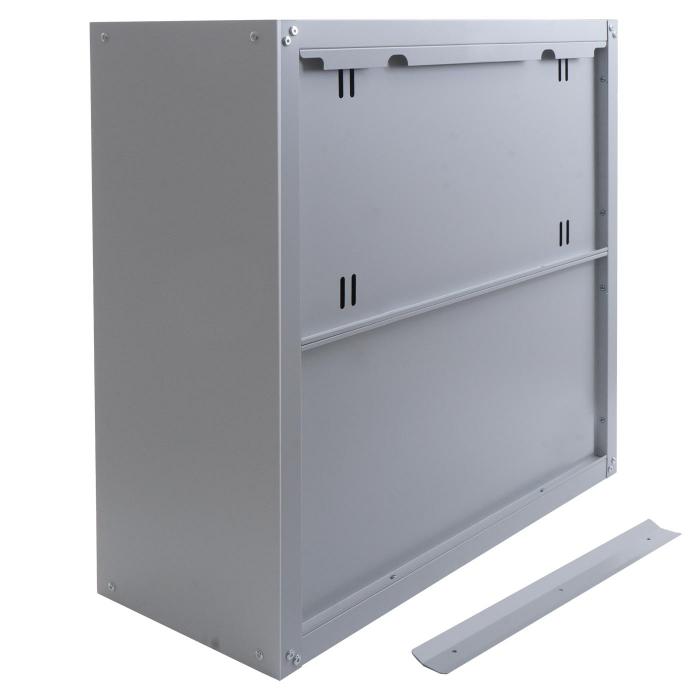 Hngeschrank HWC-O52, Wandschrank Lagerschrank Bcherschrank, abschliebar Stahl 77x77x31cm ~ hellgrau