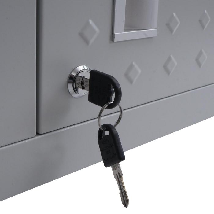 Hngeschrank HWC-O52, Wandschrank Lagerschrank Bcherschrank, abschliebar Stahl 77x77x31cm ~ hellgrau