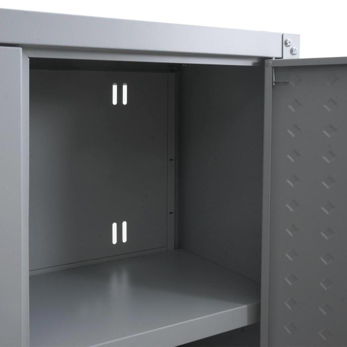 Hngeschrank HWC-O52, Wandschrank Lagerschrank Bcherschrank, abschliebar Stahl 77x77x31cm ~ hellgrau
