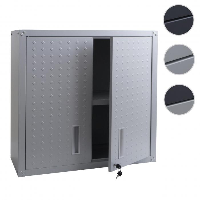 Hngeschrank HWC-O52, Wandschrank Lagerschrank Bcherschrank, abschliebar Stahl 77x77x31cm ~ hellgrau