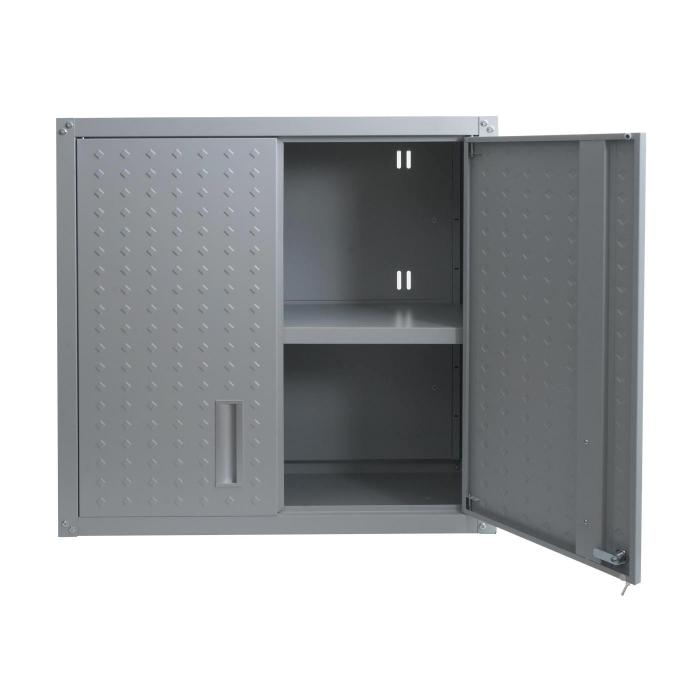 Hngeschrank HWC-O52, Wandschrank Lagerschrank Bcherschrank, abschliebar Stahl 77x77x31cm ~ hellgrau