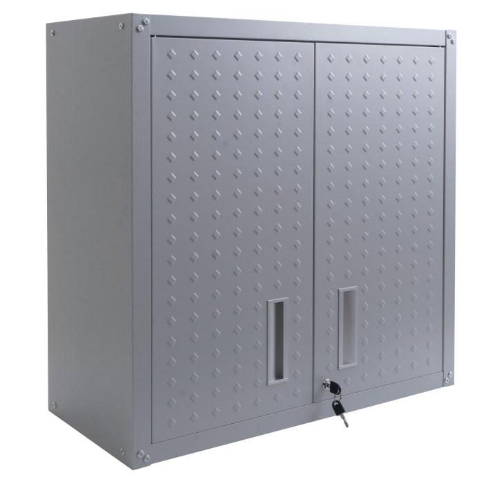 Hngeschrank HWC-O52, Wandschrank Lagerschrank Bcherschrank, abschliebar Stahl 77x77x31cm ~ hellgrau
