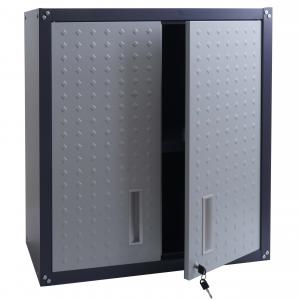 Hngeschrank HWC-O52, Wandschrank Lagerschrank Bcherschrank, abschliebar Stahl 77x77x31cm ~ hellgrau/dunkelgrau