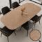 Esszimmertisch HWC-O56, Tisch Esstisch, MDF Metall 200x100cm ~ helle Eiche-Optik