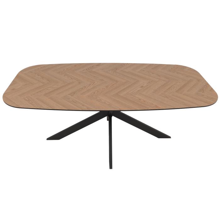 Esszimmertisch HWC-O56, Tisch Esstisch, MDF Metall 200x100cm ~ helle Eiche-Optik