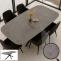 Esszimmertisch HWC-O56, Tisch Esstisch, MDF Metall 200x100cm ~ graue Stein-Optik