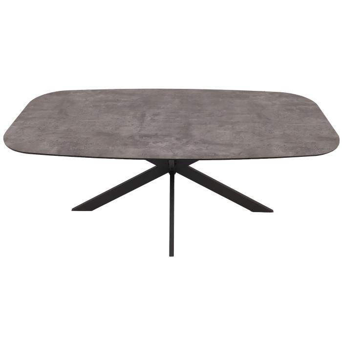 Esszimmertisch HWC-O56, Tisch Esstisch, MDF Metall 200x100cm ~ graue Stein-Optik