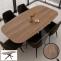 Esszimmertisch HWC-O56, Tisch Esstisch, MDF Metall 200x100cm ~ Walnuss-Optik