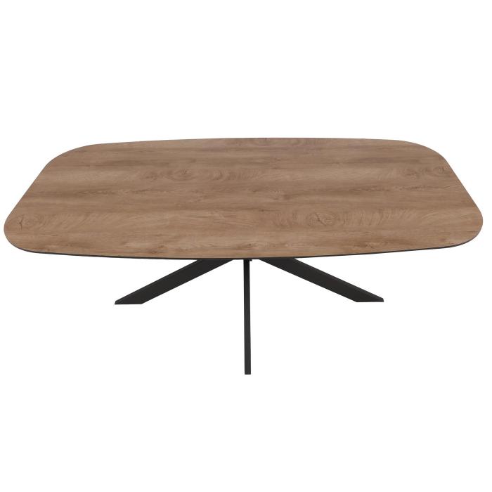 Esszimmertisch HWC-O56, Tisch Esstisch, MDF Metall 200x100cm ~ Walnuss-Optik