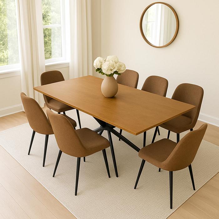 Esszimmertisch HWC-O57, Ausziehtisch Esstisch, Eisen MDF ausziehbar 160-200x90cm ~ Walnuss-Optik