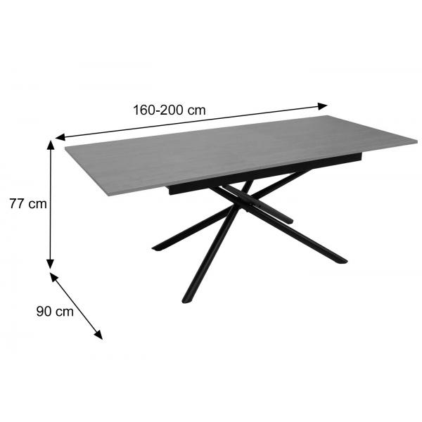 Bemaungsbild fr Produkt Esszimmertisch HWC-O57, Ausziehtisch Esstisch, Eisen MDF ausziehbar 160-200x90cm ~ Walnuss-Optik