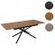 Esszimmertisch HWC-O57, Ausziehtisch Esstisch, Eisen MDF ausziehbar 160-200x90cm ~ Walnuss-Optik