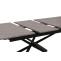 Esszimmertisch HWC-O57, Ausziehtisch Esstisch, Eisen MDF ausziehbar 160-200x90cm ~ Marmor-Optik grau