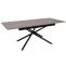 Esszimmertisch HWC-O57, Ausziehtisch Esstisch, Eisen MDF ausziehbar 160-200x90cm ~ Marmor-Optik grau