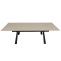Esszimmertisch HWC-O59, Esstisch Ausziehtisch, Sinterstein Metall ausziehbar 160-242x91cm ~ Marmor-Optik beige