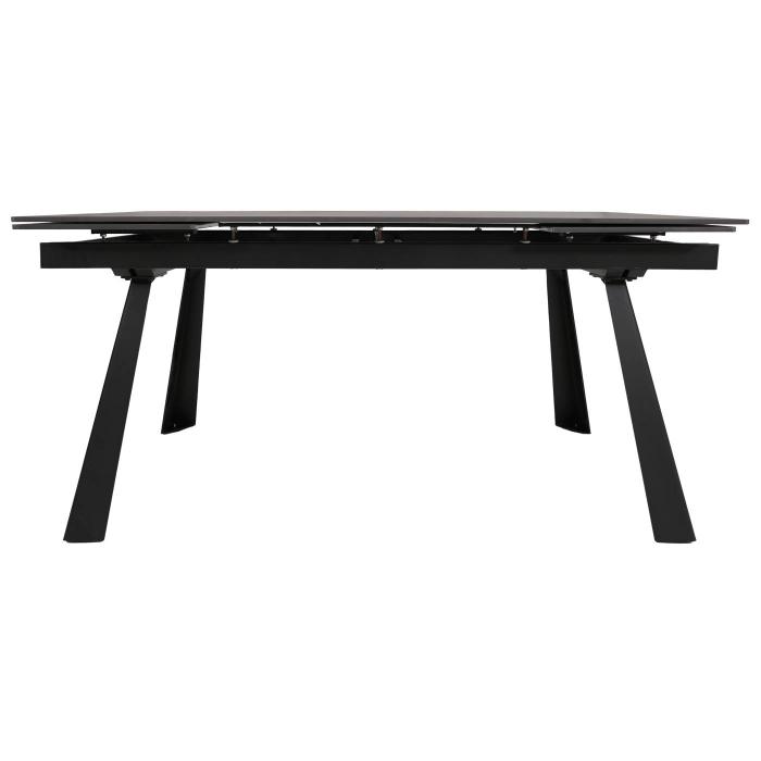 Esszimmertisch HWC-O59, Esstisch Ausziehtisch, Sinterstein Metall ausziehbar 160-242x91cm ~ Marmor-Optik grau