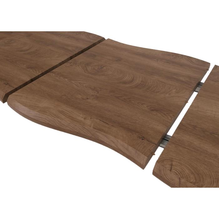 Esszimmertisch HWC-O60, Ausziehtisch Esstisch, Eisen MDF ausziehbar 120-180x76cm ~ helle Eiche-Optik