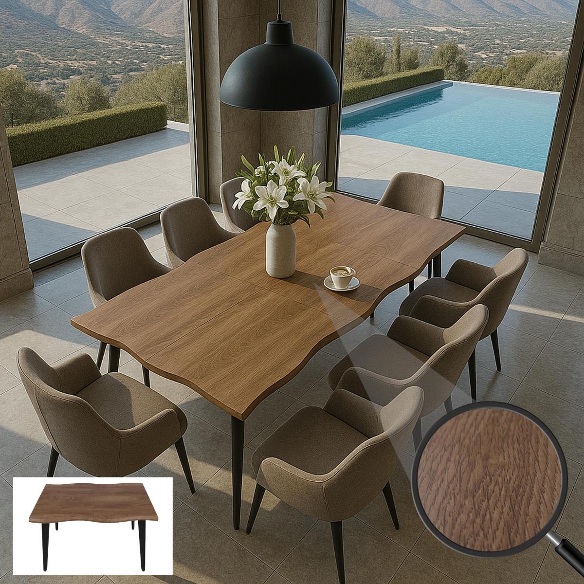 Esszimmertisch HWC-O60, Ausziehtisch Esstisch, Eisen MDF ausziehbar 120-180x76cm ~ helle Eiche-Optik