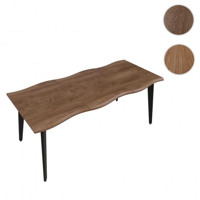 Esszimmertisch HWC-O60, Ausziehtisch Esstisch, Eisen MDF ausziehbar 120-180x76cm ~ helle Eiche-Optik